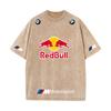 XHBM Estate Tuta da Corsa F1 Red Bull Manica Corta T-shirt Lavaggio Vintage Girocollo