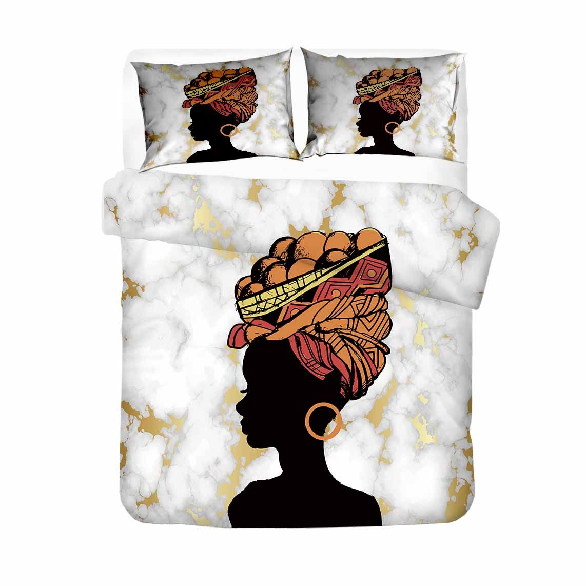 

Comforter Fashion Girls Beddings Adults Bedroom Comforter Set Twin Size135X200 Single Bedclothes African Girl Bad Set Comforter (quilt)-EU Single(135*200cm)3pcs