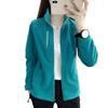 Women Coat Stand Collar Zip-up Polar Fleece Sport Style Long Sleeves Zipperes Pockets Solid Color Thick Plush Jacket Thermal Cardigan Exercise Coat