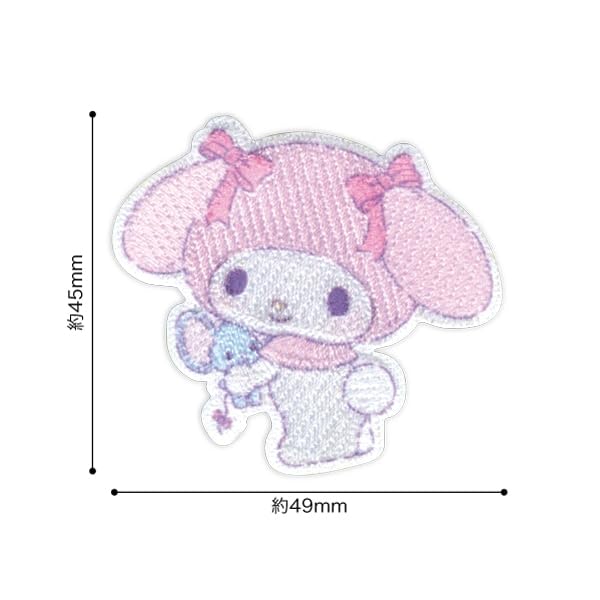 Pioneer Sanrio characters Fluffy Plush Hug My Melody 1 49mm x 45mm Adhesive sticker and Patch, piece, (width) (height), (Both iron-on), SCW601-SCW82