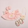 Linabelle Stella Lou Plüschkleidung, Größe Klein, Rosa Tulpenkleid-Set, Wechselbares Outfit, Plüschkleid, Puppenkleidung (Kleid, Stricktasche und Schleife