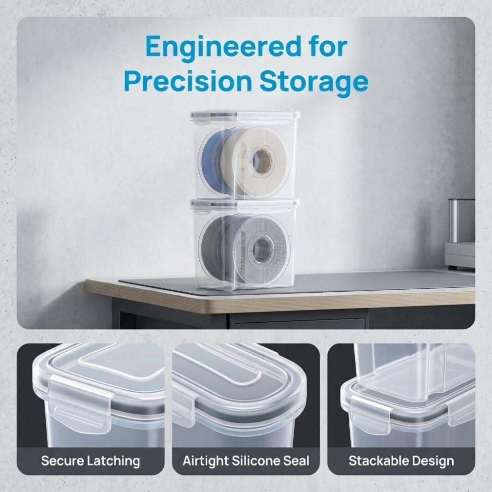 4Pcs Airtight 3D Printing Filament Container Dustproof Filament Storage Organizer  Sealing