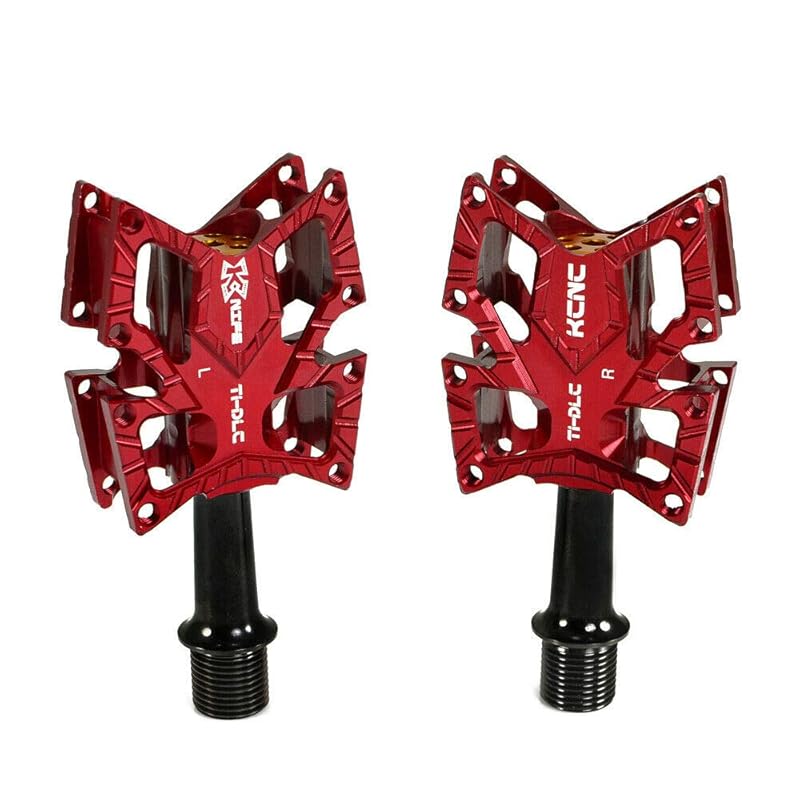 

KCNC KNIFE Titanium Spindle Road Platform Pedals, Red, KPED01-TI-R, SK2173