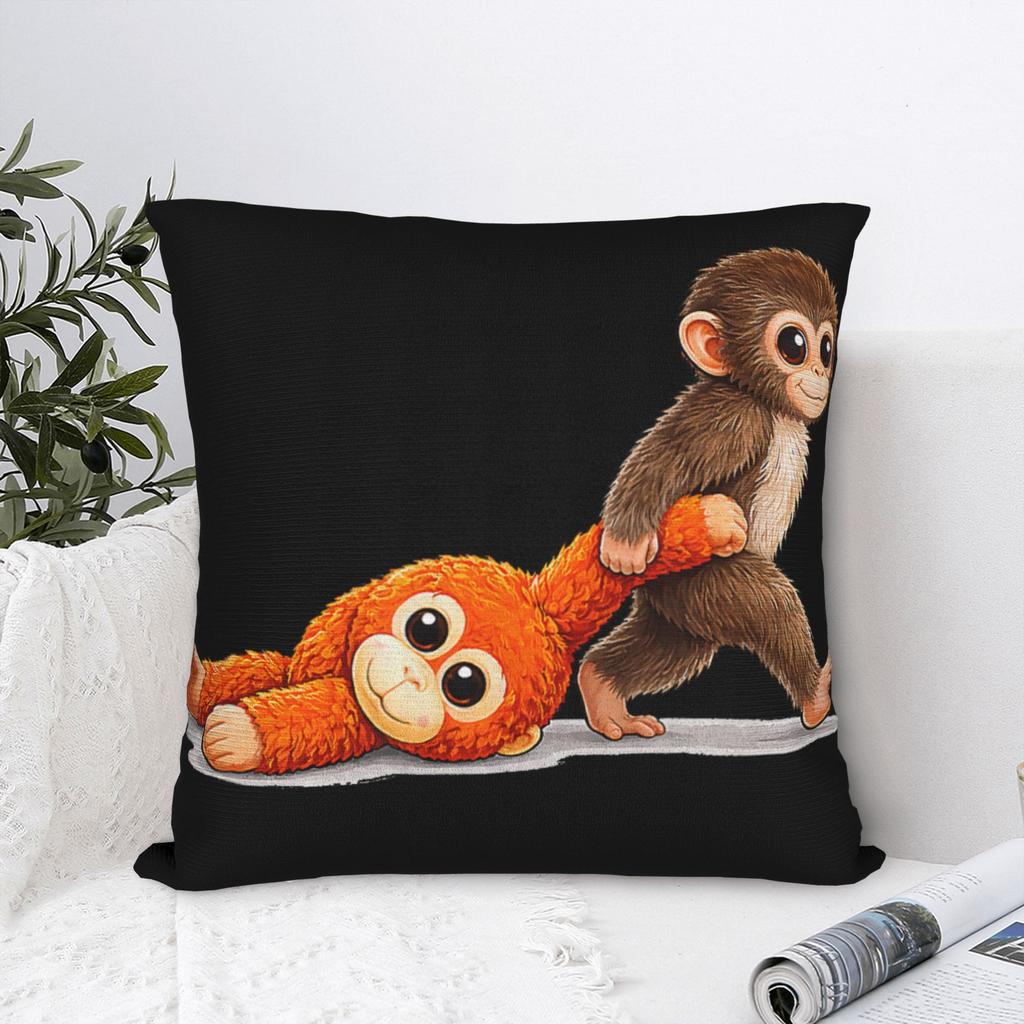 Retro Cute Monkey Punch Ultimately I Have To Be Brave Viral Pillowcases Pillow Case For Sofa Bedroom Home Decor Pillow Cover