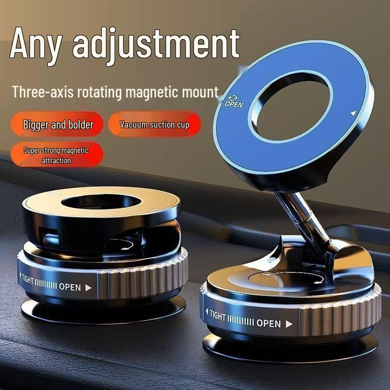 

2026 Magnetic Car Phone Holder with Suction Cup Bracket for In-Car Navigation чёрный