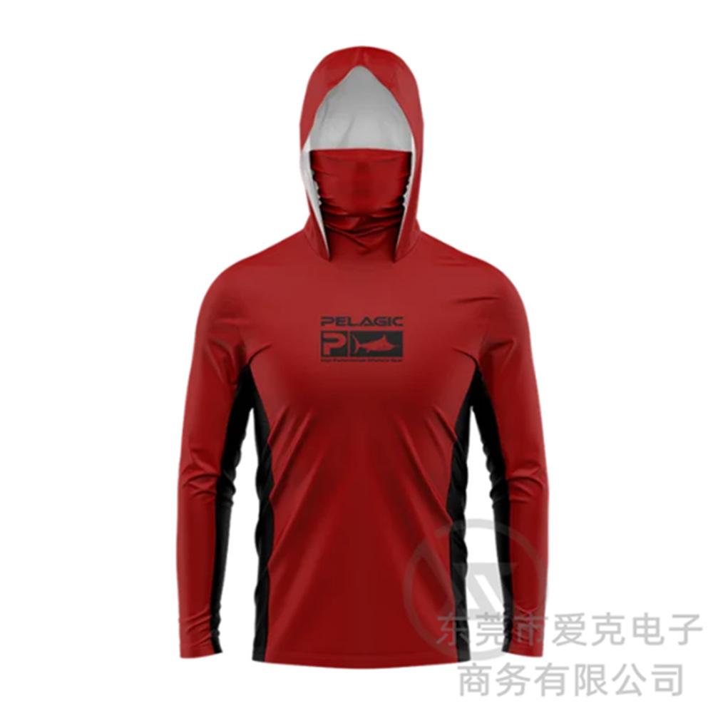 Pelagic fishing suit summer outdoor sunscreen suit camouflage fishing suit cover Luya hooded fishing shirt quick drying