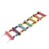 Colorful Natural Wood Beads Climbing Ladder Swing Parrot Toy Stand Bar Parrot Supplies