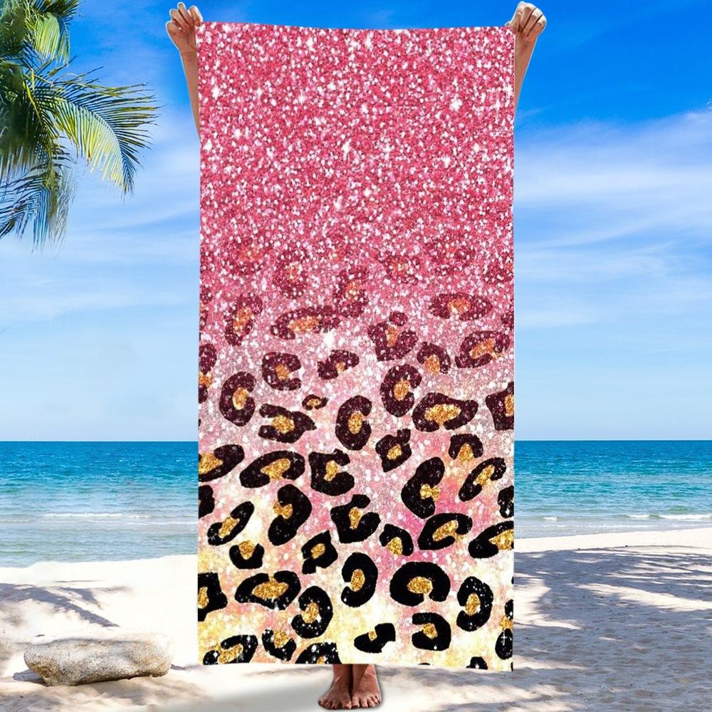 Summer Beach Towel Microfiber Quick Dry Bath Towel Leopard Print Watermelon Pineapple Flamingo Printed Travel