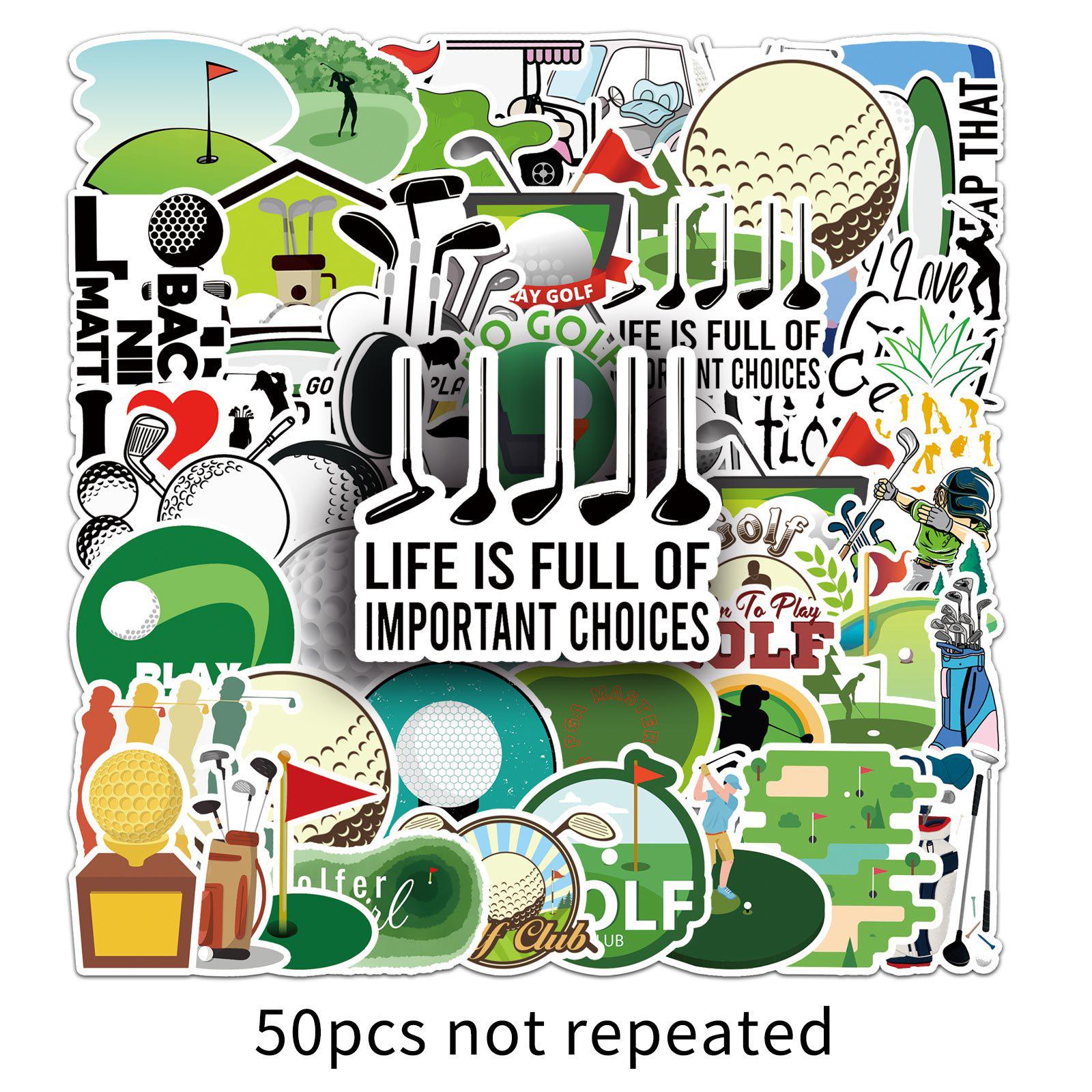50-Piece Waterproof Golf Graffiti Stickers for DIY Skateboards, Luggage, and Phones