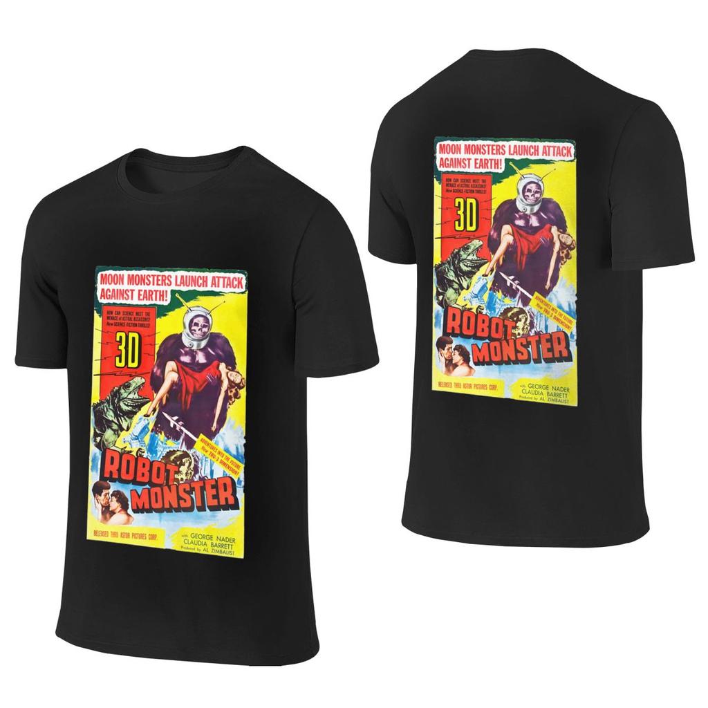 Robot Monster Standard Shoulder Reversible Tshirt Simple Youthful Feeling Dark Color Schemes Tees