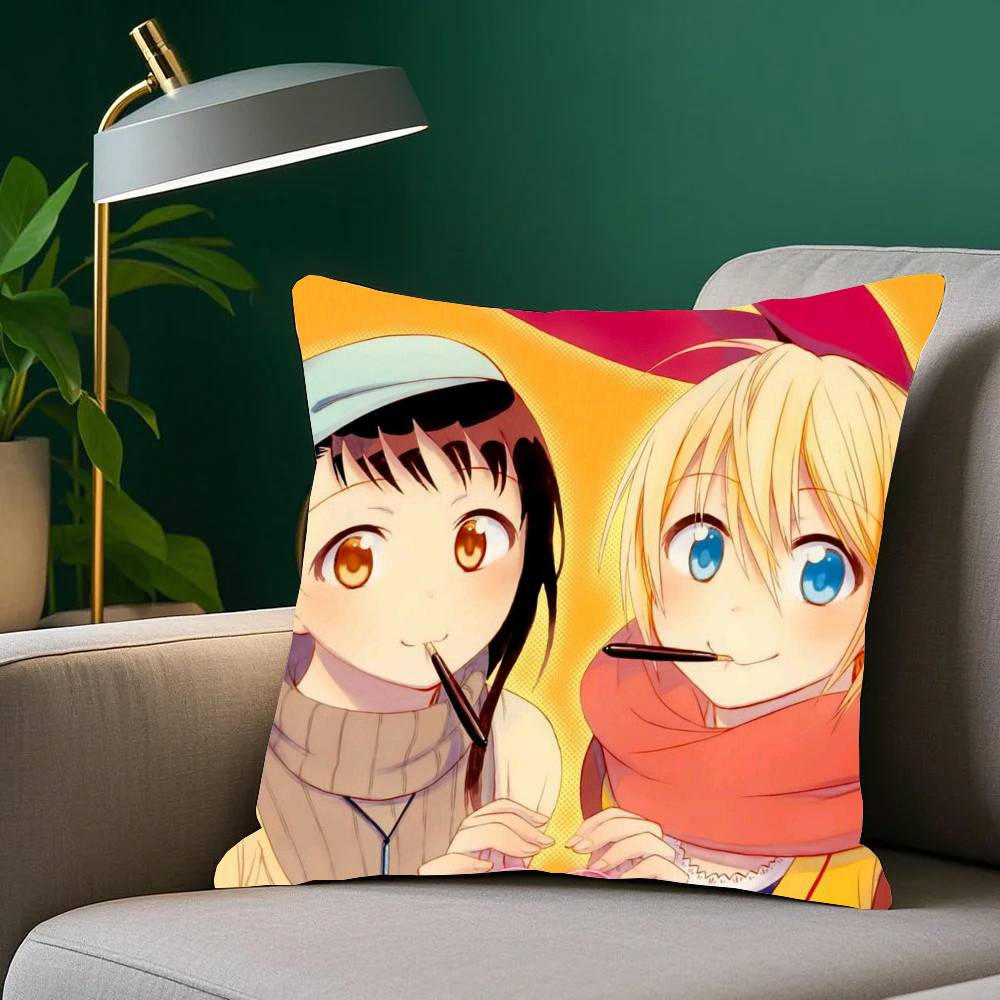 Anime N-Nisekoi Pillow Case Home Decor Throw For Sofa Bed Car Room Decor Gift Idea 12x12Inch
