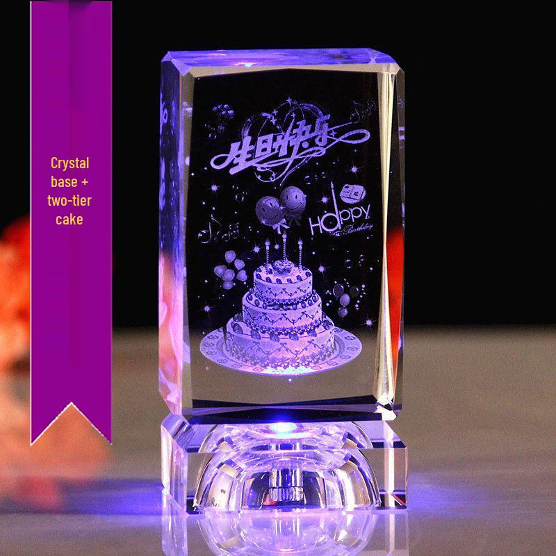 Romantic Rose Night Light: Crystal Ornament and Valentine's Confession Gift