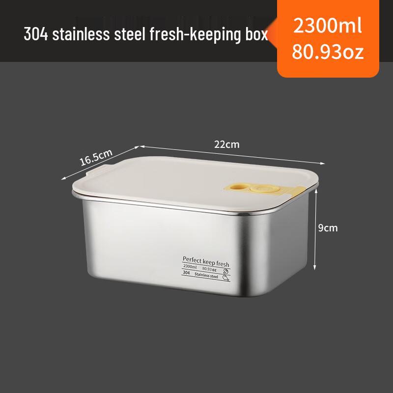 

304 Stainless Steel Rectangular Refrigerator Storage Container