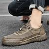 Sneakers Men's 2025 New Summer Hollow Breathable Mesh Shoes Men's One-pedal Soft-soled Non-slip Lightweight Casual Shoes