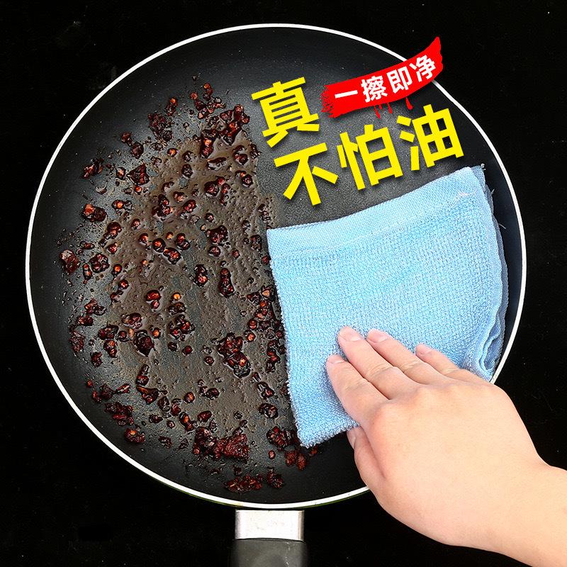 Non-Stick Oil Remover Wood Fiber Dishcloth: Absorbent, Easy-Clean Scouring Pad for Kitchens