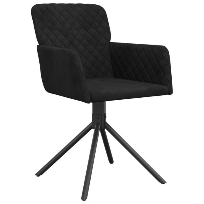 VidaXL Chaises pivotantes de salle à manger 2 pcs Noir Velours 344796
