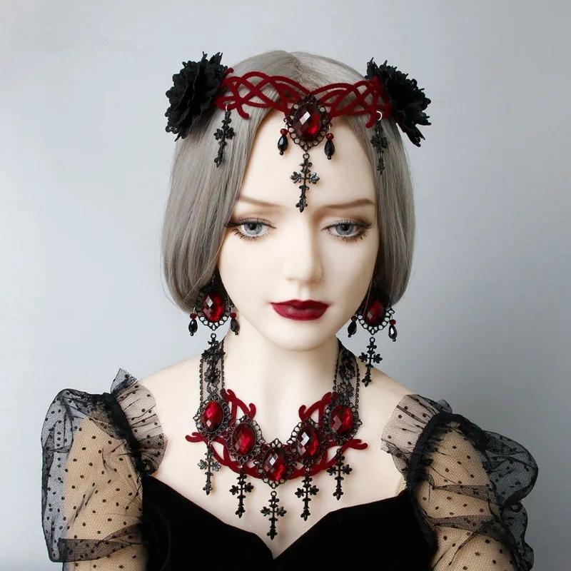 Gothic Style Vampire Reaper Cross Headpiece for Women & Girls - Halloween Ball Queen Crown Perfect Masquerade Cosplay Headbands