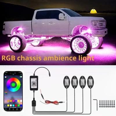 RGB LED Rock Lights for Car Truck UTV App Control Music Mode 250cm