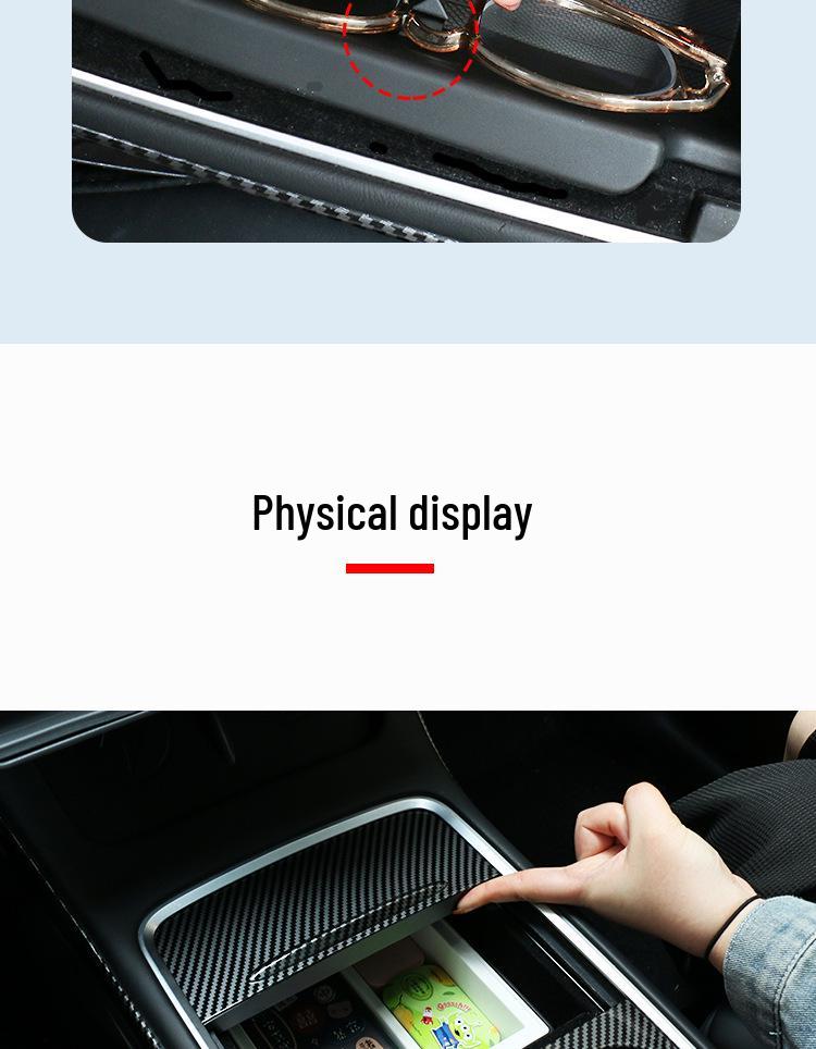 Eco-Friendly Double-Layer Armrest Storage Box for Tesla Model Y Center Console