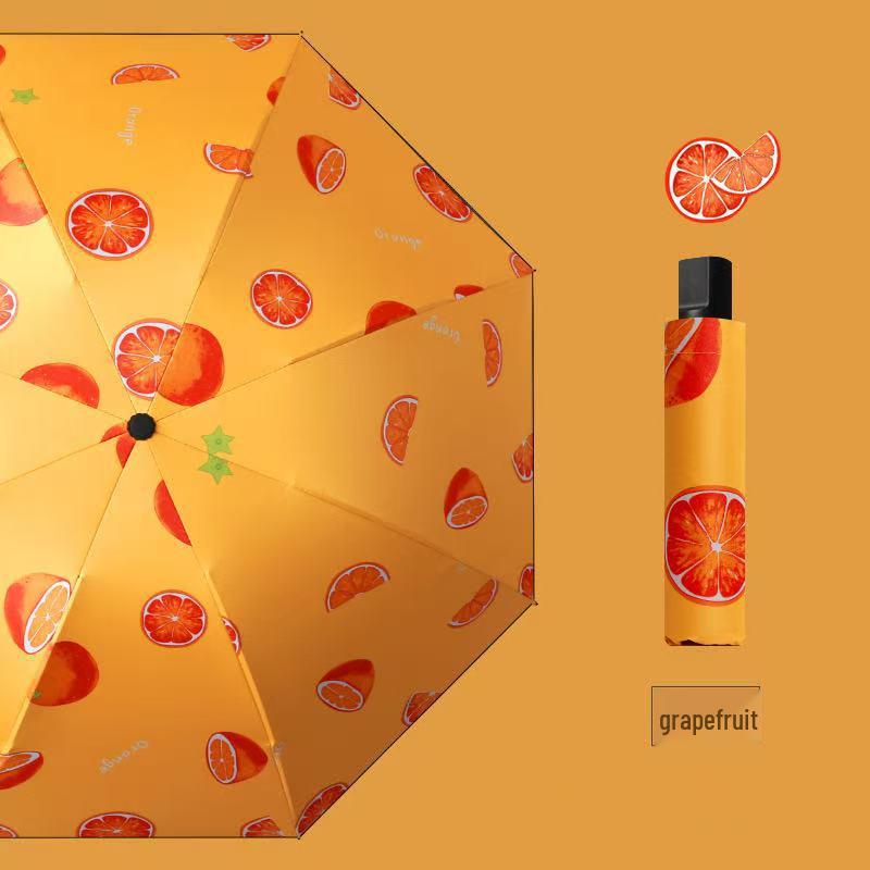 UV Protection Sun & Rain Foldable Umbrella with Black Coating for Students