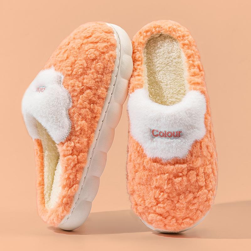 New autumn and winter cotton slippers women's home household couple indoor and outdoor warm thick-bottomed fluffy slippers men