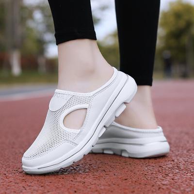 Plus-size Casual Shoes Half Women's Shoes Single Shoes Men's Platform Slip-on Sandals Mesh Half Sandals