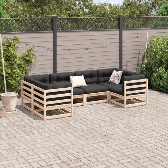 VidaXL Salon de jardin 6 pcs bois de pin massif 3299603