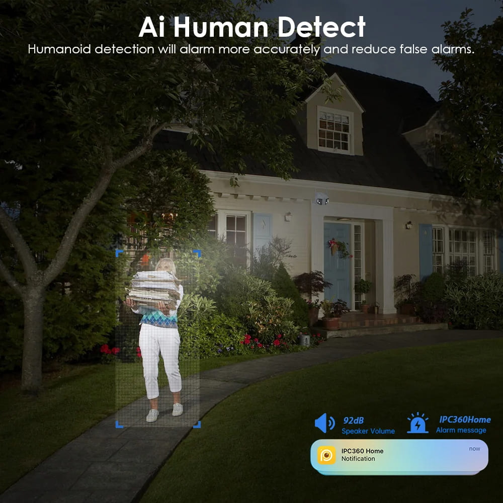 LS VISION 4K 8MP Dual lens Wifi IP Camera Outdoor 180° Ultra Wide View Angle Panoramic Human Detect 6MP CCTV Camera Video Surveillance