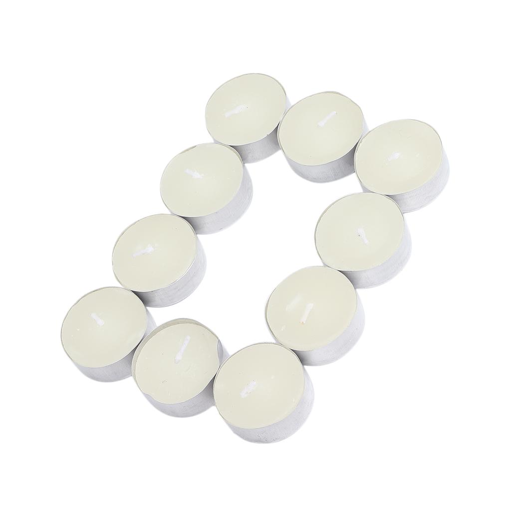 10pcs Tealight Pressed Smokeless Candle Decorative White Candle for Wedding Party