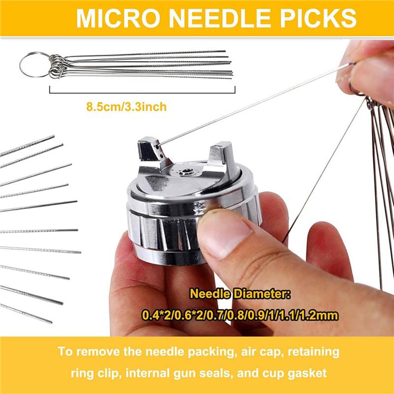A27F-Sprayer Cleaning Kit 34 Pcs Multi-Purpose Paint-Gun Brush Cleaner Tool With Nylon Mini Tube Brushes And Needles