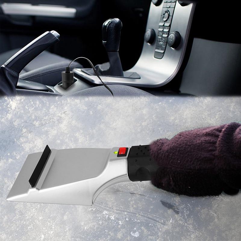 Auto Heated Electric Windshield Ice Scraper Flashlight Snow Melter Car Removal