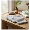 Set of 2 Wash Mitts 15 X 21 Cm Elegant Plain Pearl Grey