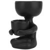 Plant Holder DIY Mini Cute Humanoid Black Ceramic Flower Pot for Flowers Succulents Household