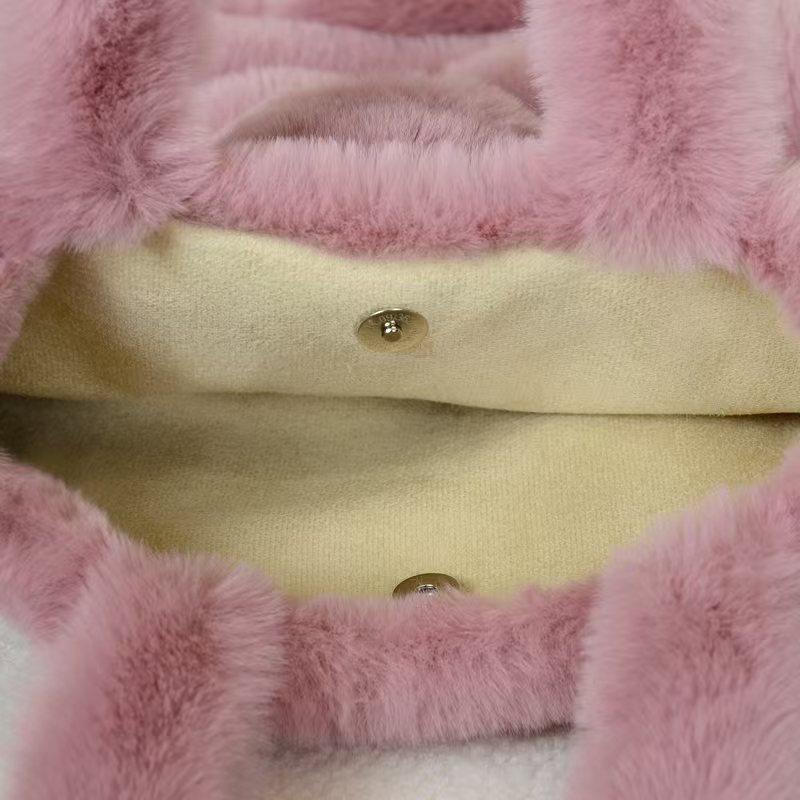 New Fluffy Koala Faux Fur Tote Bag - Large Capacity, High Fashion, Versatile for Autumn/Winter