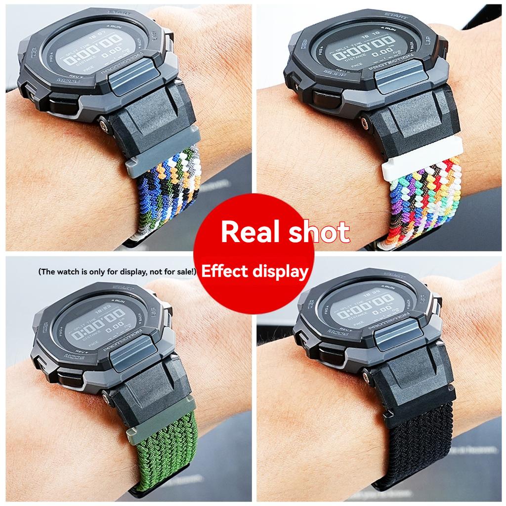 GBD-300 Elastiskt nylonband För Casio G-SHOCK 3568 GBD300 GBD-300-1JF modifierat tyg Klockarmband herr Armband handledsband
