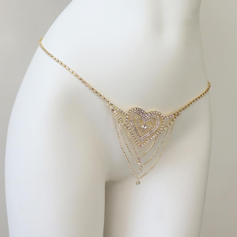 Heart Shap Layered Waist Chain with Tassels Designing, Belly Jewelry Hip Decoration for Parties and Everyday Wear
