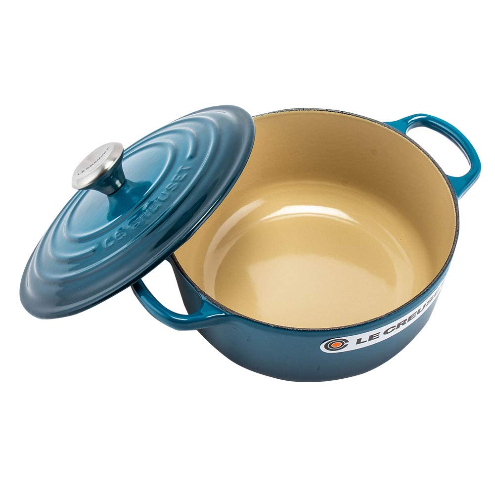 Le Creuset Pot Signature Cocotte Ronde 20cm 200mm Enamel Pot Stylish Deep Teal 21177206422430 SIGNATURE Cocotte Ronde Deep Teal Kitchenware New Life