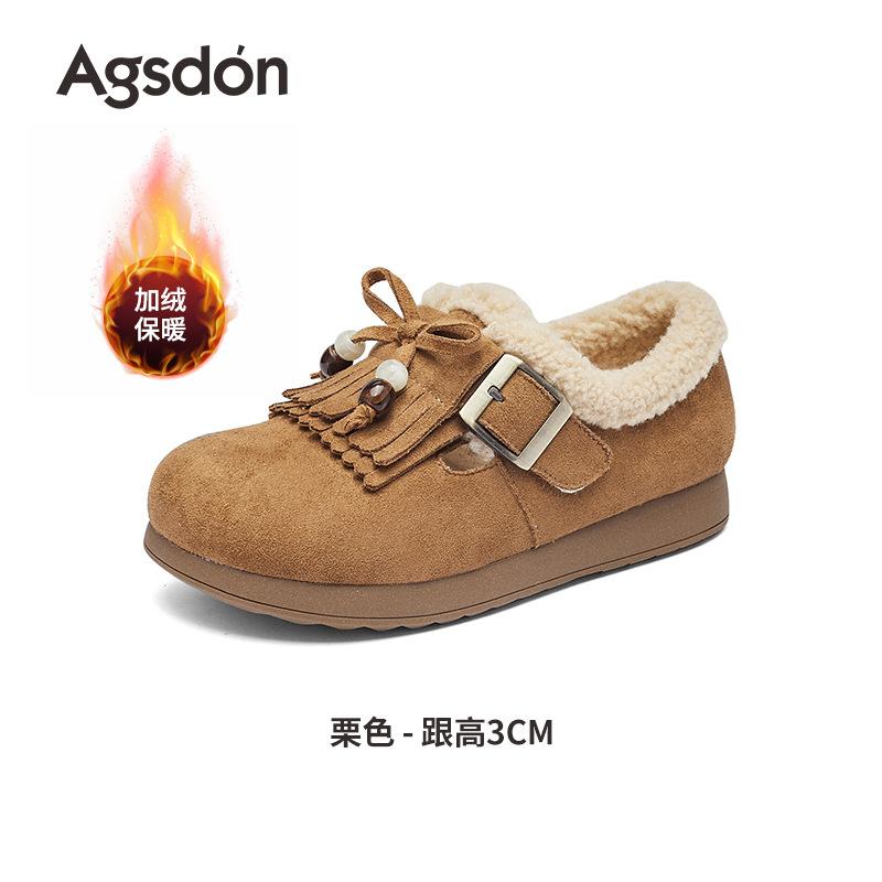 Fleece Birkenstocks new autumn and winter all-inclusive thick-soled fluffy cotton shoes low-top snow boots 35