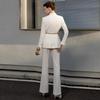 Women's High-End Formal White Suit with Micro-Flare Pants: Spring/Autumn Slim Fit