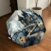 1pc Haunted House Spooky Night Pattern Umbrella Automatic Opening and Closing Umbrella, High-quality Travel Umbrella, Lightweight and Portable, -43