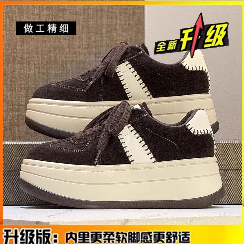 

Cowhide version women s autumn and winter new thick-soled muffin women s shoes versatile leather casual sports shoes 39