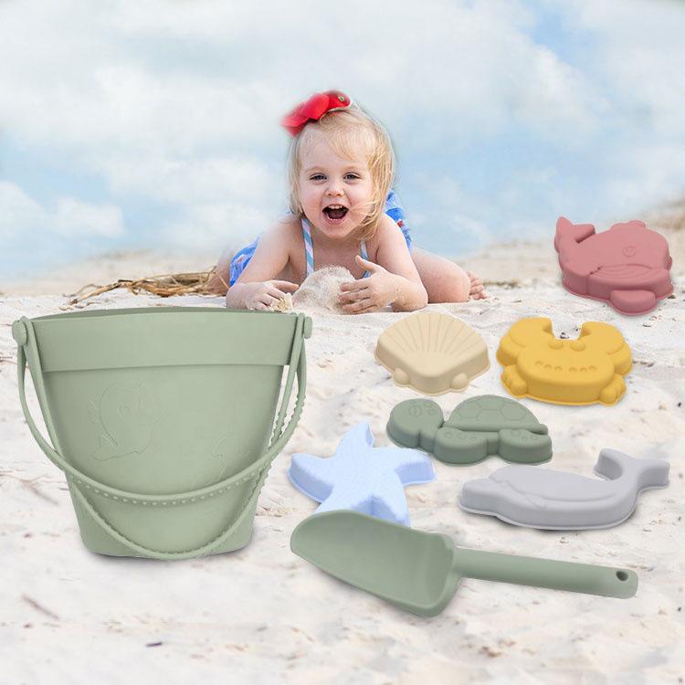 Children's Summer Beach Toy Set: Silicone Bucket & Sand Shovel for Outdoor Water Play