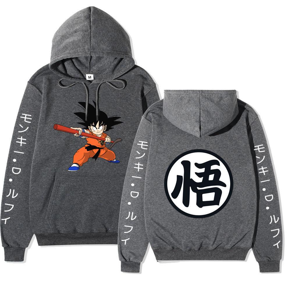 Dragon Ball Son Goku Anime Pattern Hoodie for Men Women Autumn Winter Loose Casual Long Sleeve Hooded Pullover Street Fashion Sweatshirt