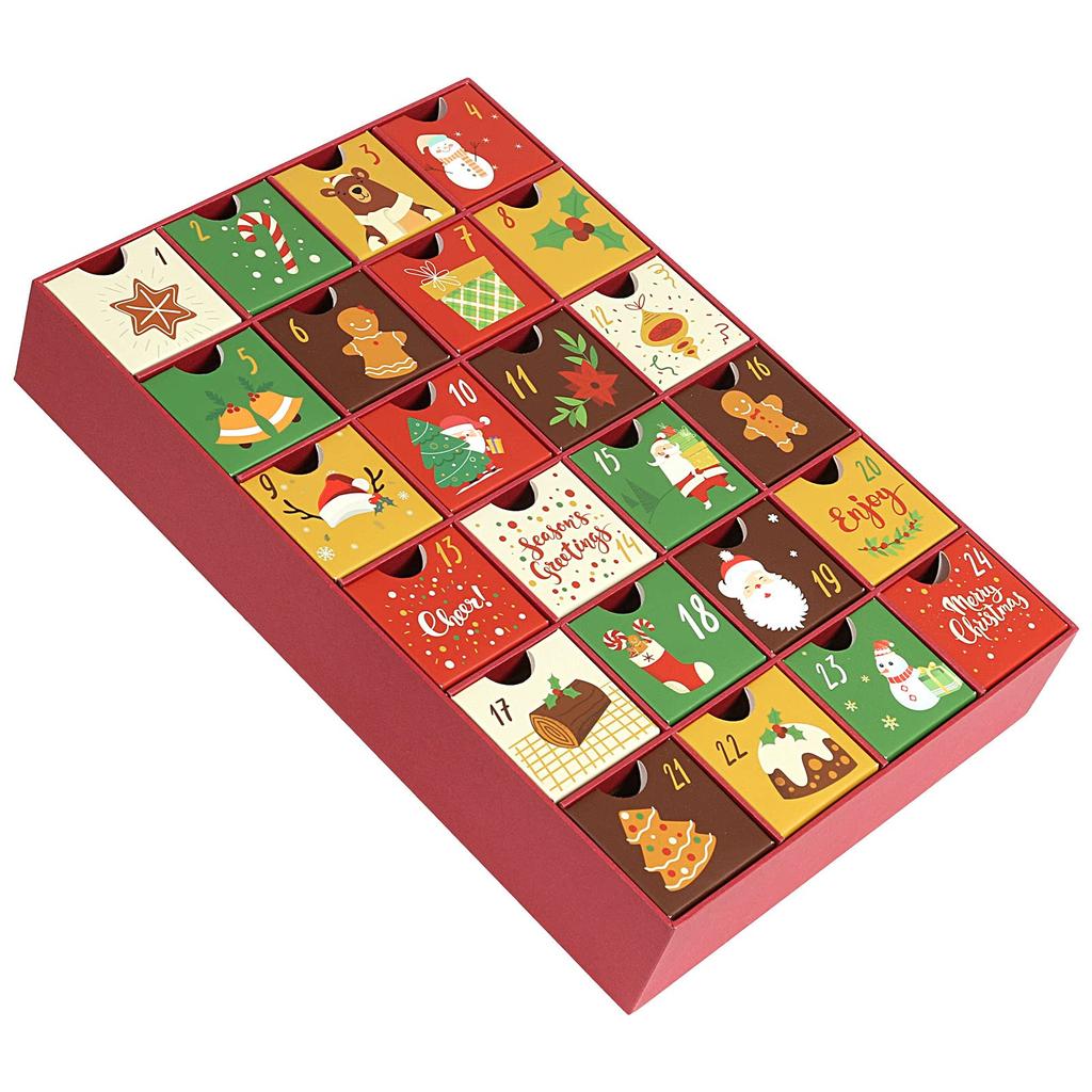 LEMESO 2025 Advent Box Drawer Handmade Christmas Gift Present Trinket Christmas Paper Christmas Advent Calendar Calendar, Only, Box, Ornaments,