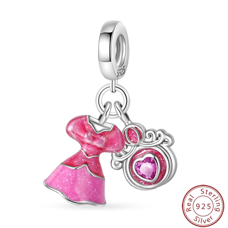 Copper Perfume Bottle High Heels Princess Dress Fashion Romantic Charms Beads 3Mm Diy Fine Jewelry Making