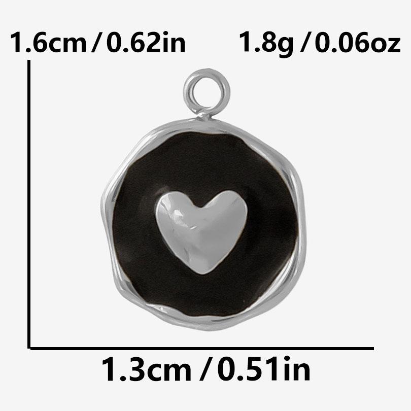 6pcs Punk Dark Black Stainless Steel Enamel Charms For Jewelry Making Supplies Sun Heart Cross Ocean Animal Pendant DIY Pendants