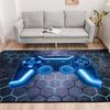 Game Console Area Rug for Bedroom and Playroom, Geometric Gamer Carpet, Decorative Non-Slip Floor Mat for Gaming Room