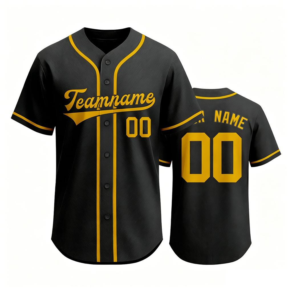 Benutzerdefiniertes Baseballtrikot Kurzarm Knopfleiste Personalisierte Teamnummer Gestickt Sportshirt für Männer Frauen
