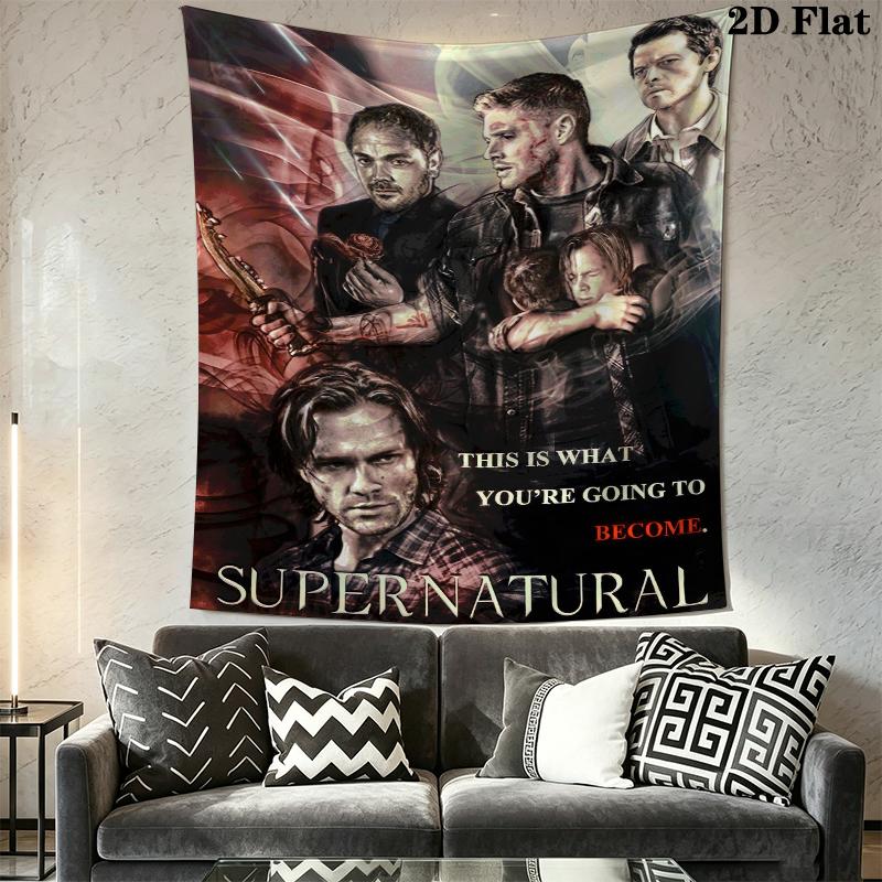supernatural Wall Tapestry Aesthetic Wall Hanging Printed Fabric Blanket Decorative Tapestries for Bedroom Living Room Home Decor