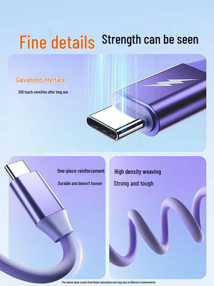 2m 3-in-1 USB Multi-Head Cable for Huawei, 66W Super Fast Charging (Type-C)